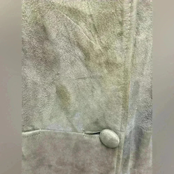 Vintage 1940s 50s Unmarked Suede Leather Coat with Detachable Fur Collar No Size - Picture 6 of 12